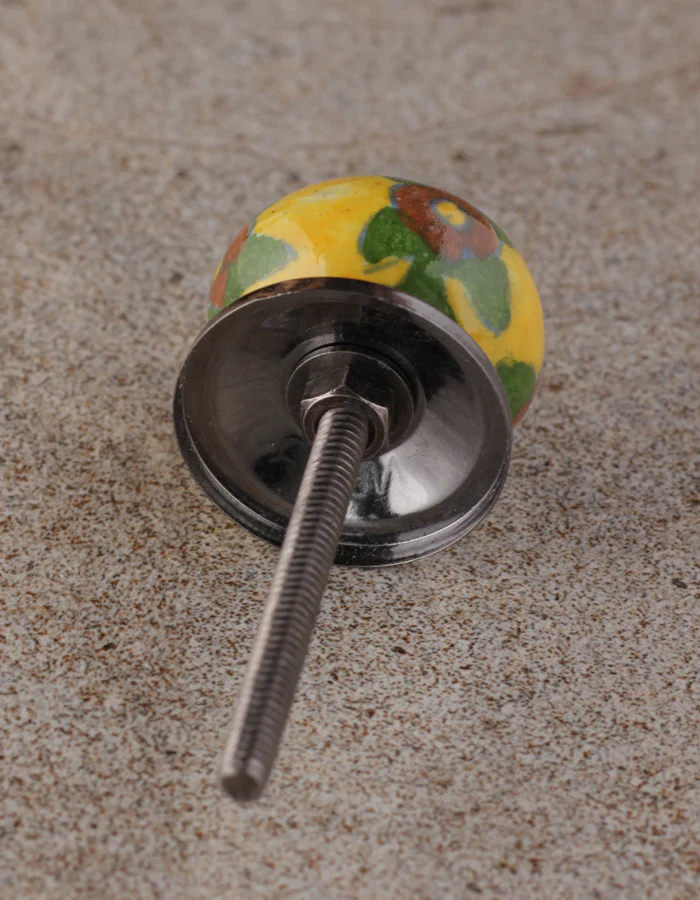 Antique Brown Floral Beaded Wardrobe Knob - Image 4