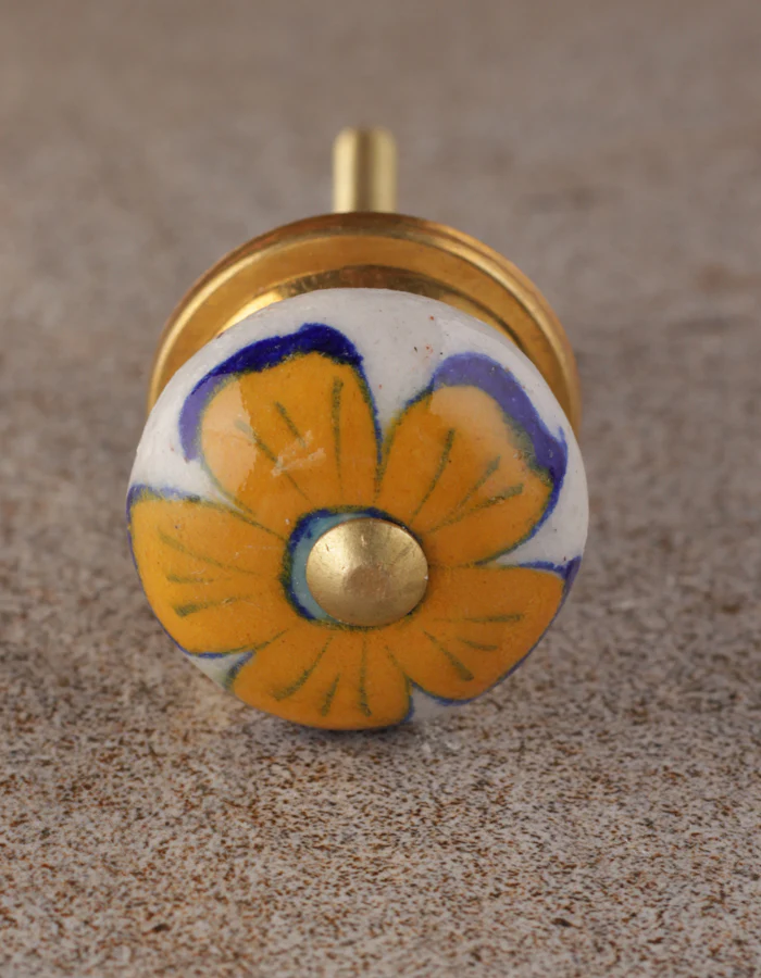 Beaded Antique Floral Kitchen Cabinet Knob - Image 4