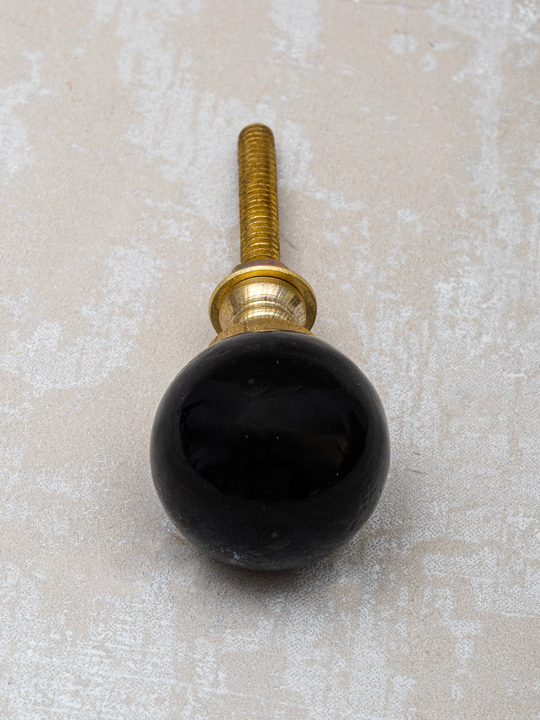 Black Solid Glass Round Shaped Kitchen Cabinet Knob - Image 3