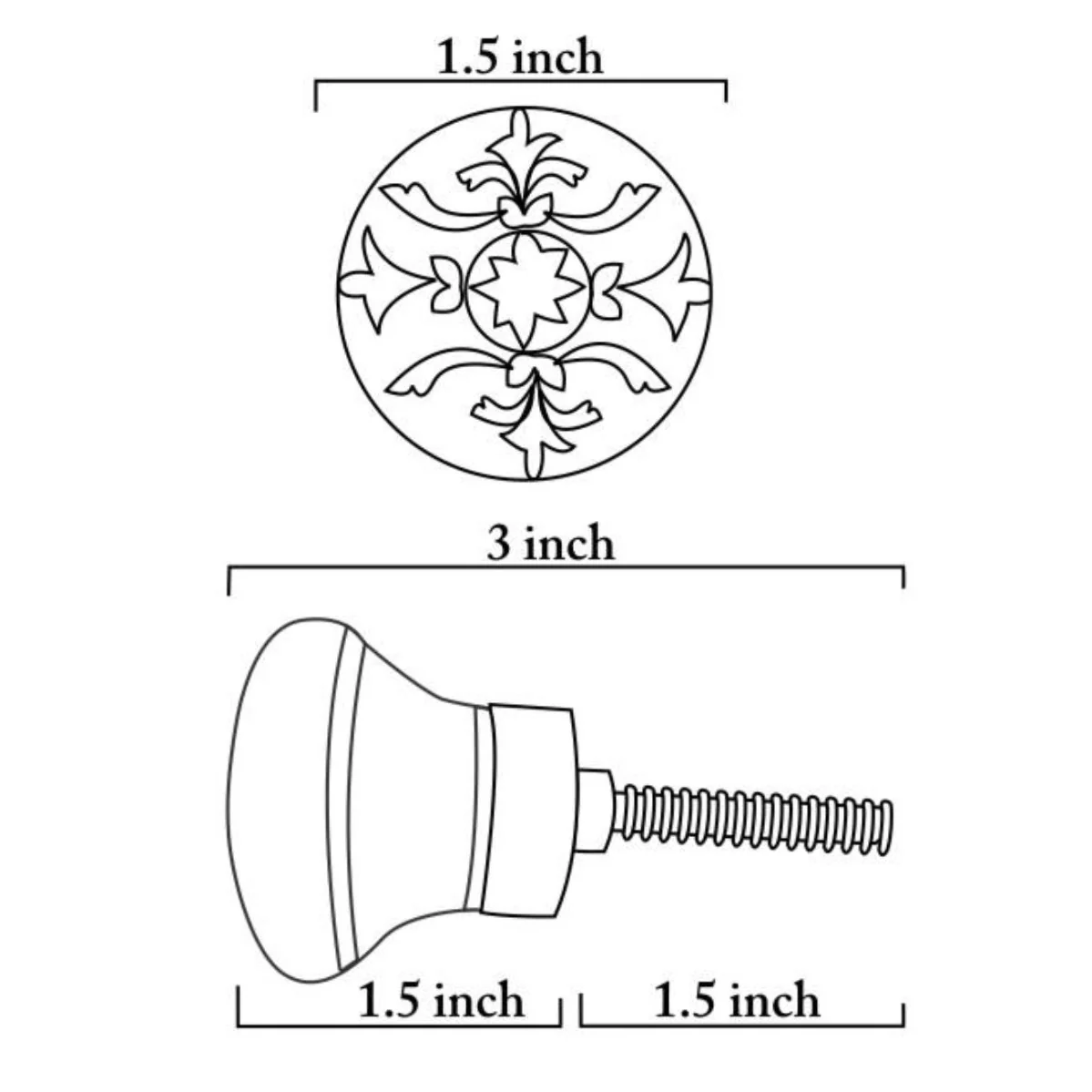 Blue Ceramic Blue Pottery Dresser Cabinet Knob With White Design - Image 5