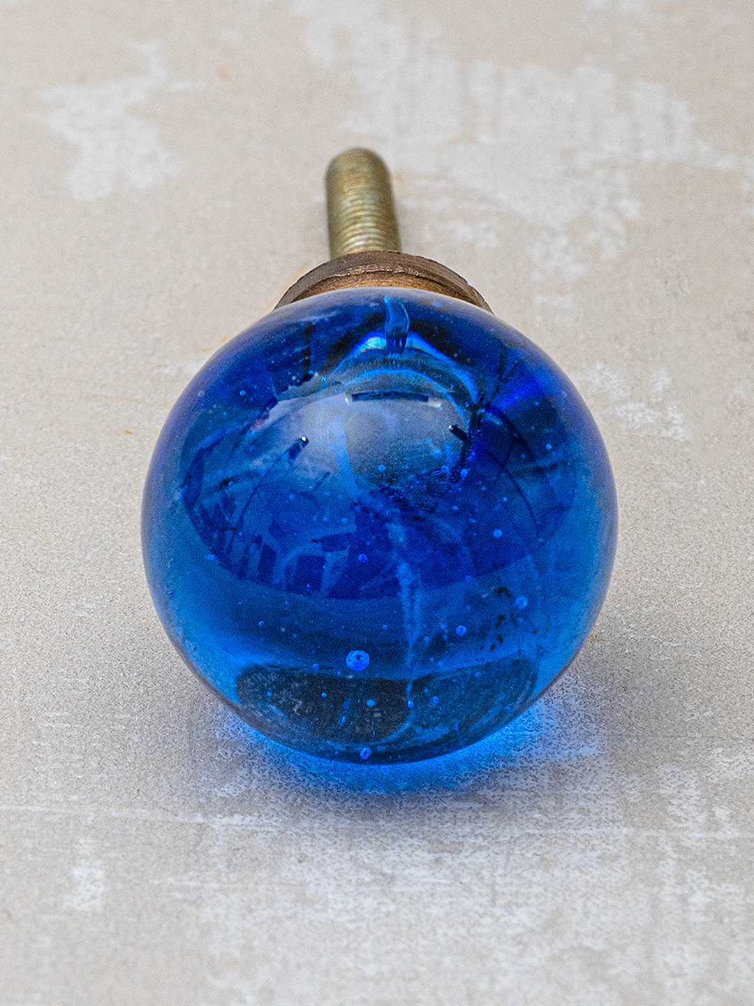 Blue Crystal Ball Glass Round Shaped Door Knob - Image 3