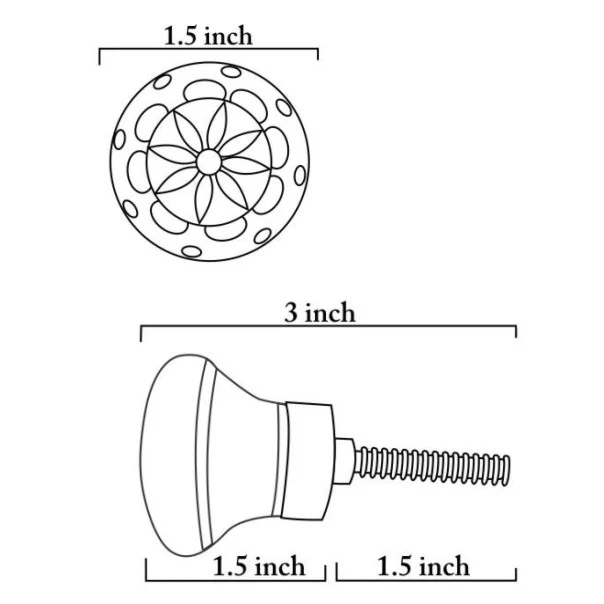 Blue Handmade Dresser Cabinet Knob With Turquoise Flower - Image 5