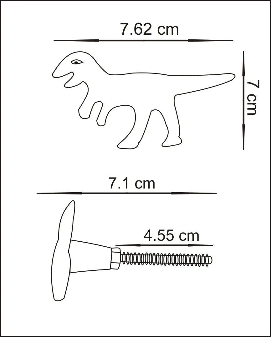 Dinosaur Shaped Cast Iron Metallic Knob - Image 3