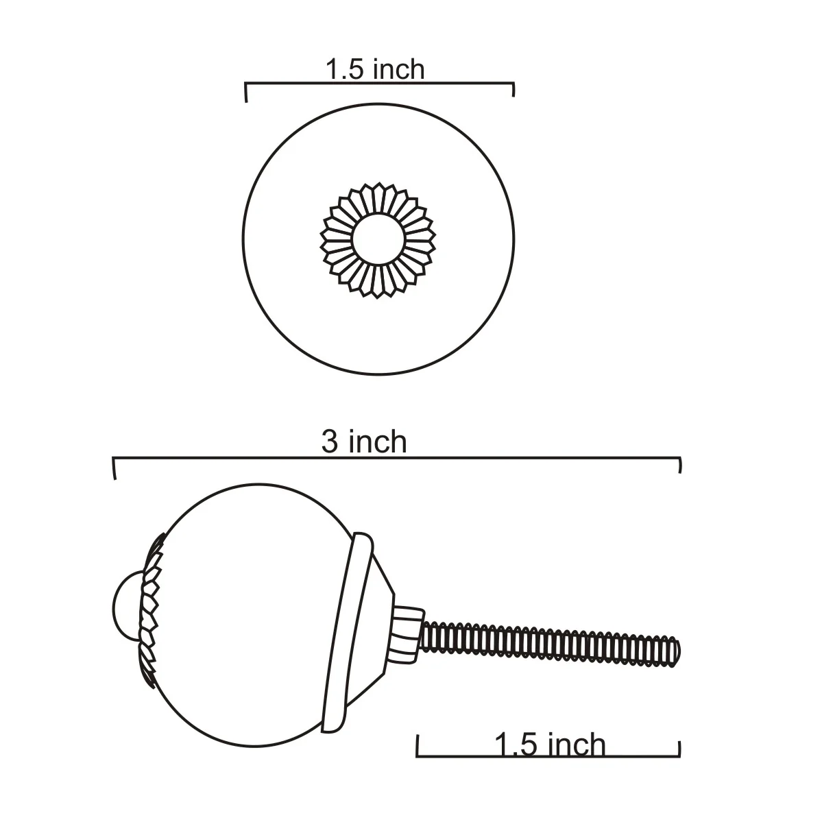 Cream Color Handpainted Ceramic Drawer Knob - Image 6