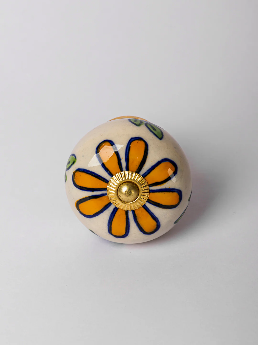 Elegant White Dresser Cabinet Knob With Floral Print - Image 4