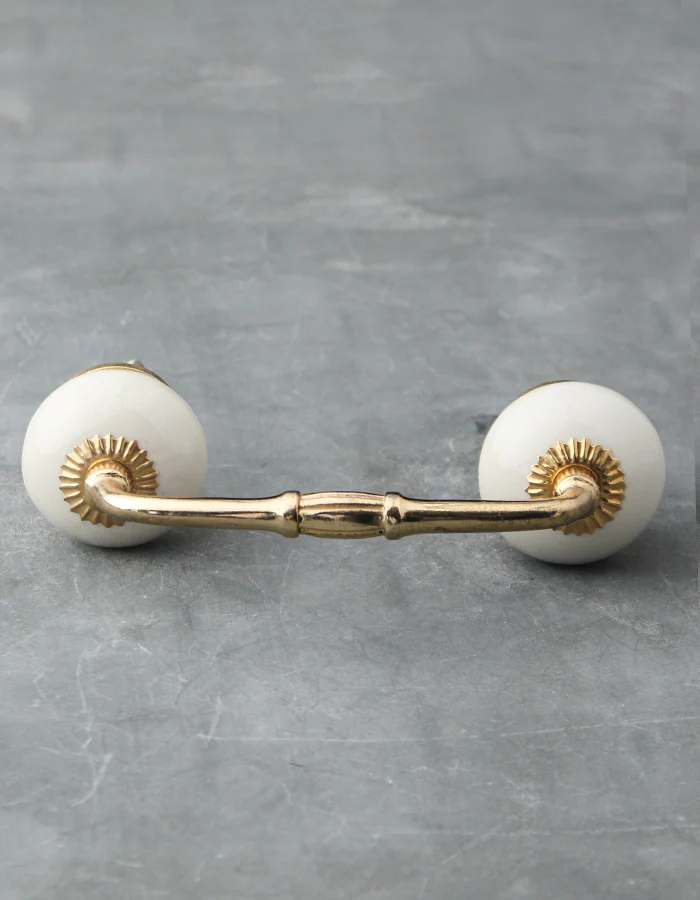 Elegant White Handpainted Ceramic Drawer Cabinet Pull - Image 4