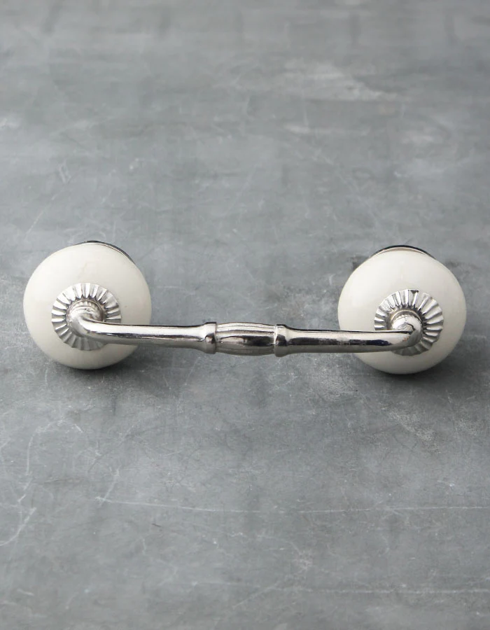 Elegant White Handpainted Ceramic Drawer Cabinet Pull - Image 5