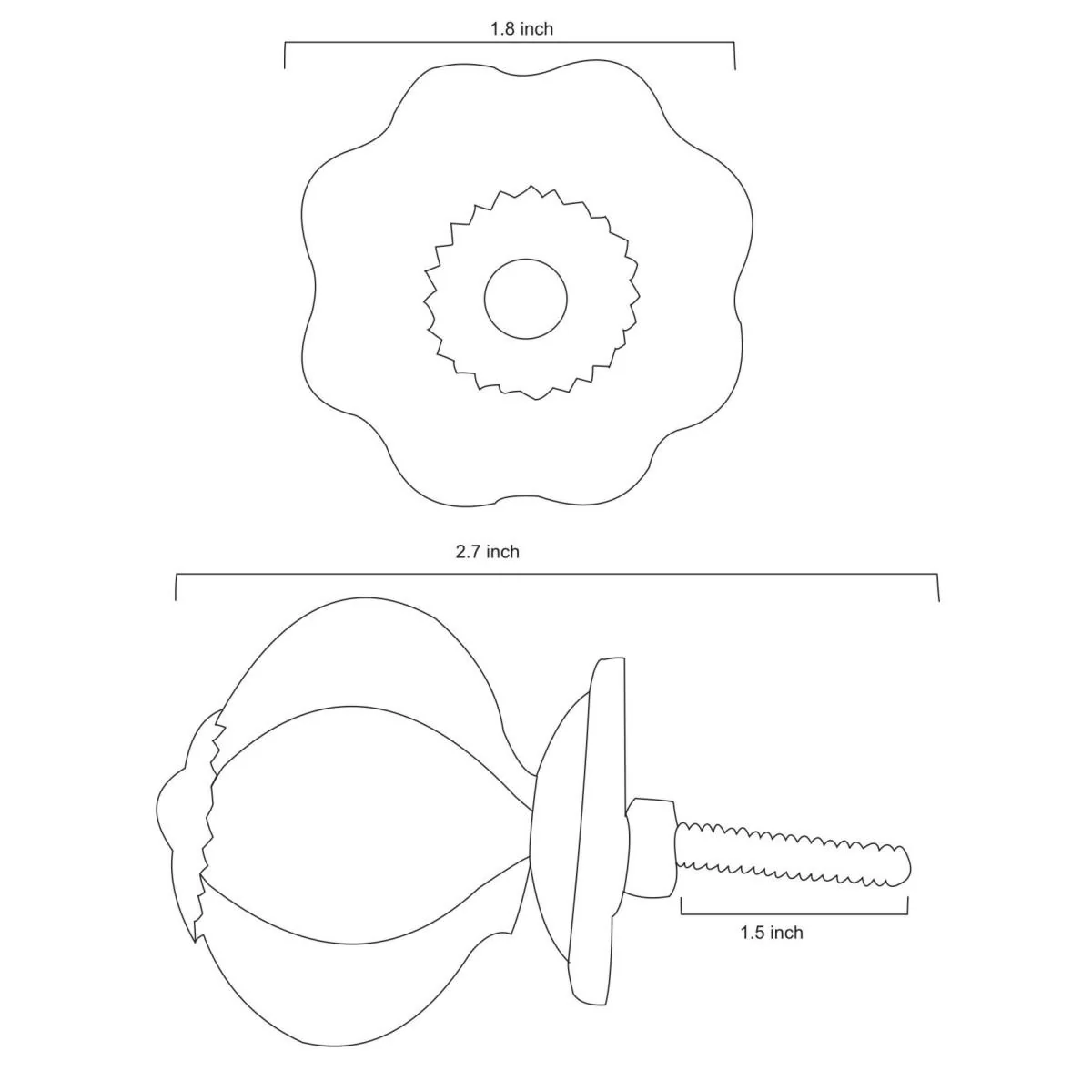 Flower Shaped White Ceramic Knob With Multicolor Designs - Image 6