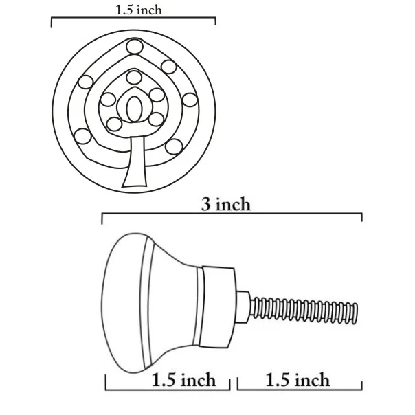 Handmade Brown Ceramic Blue Pottery Dresser Cabinet Knob - Image 5