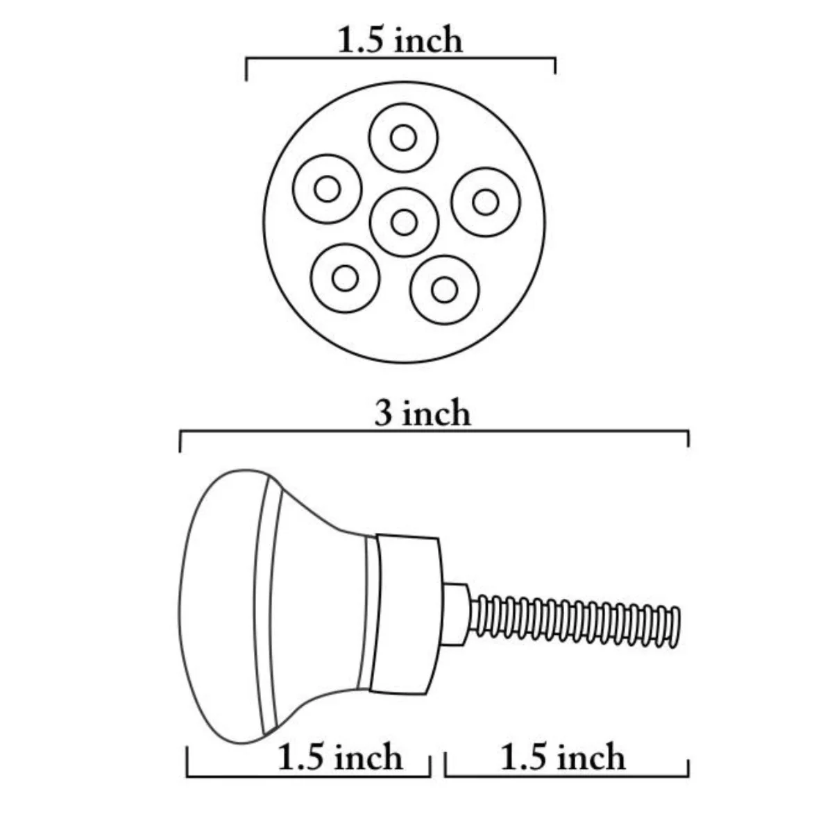 Handmade White Circles On Brown Ceramic Blue Pottery Door Knob - Image 5
