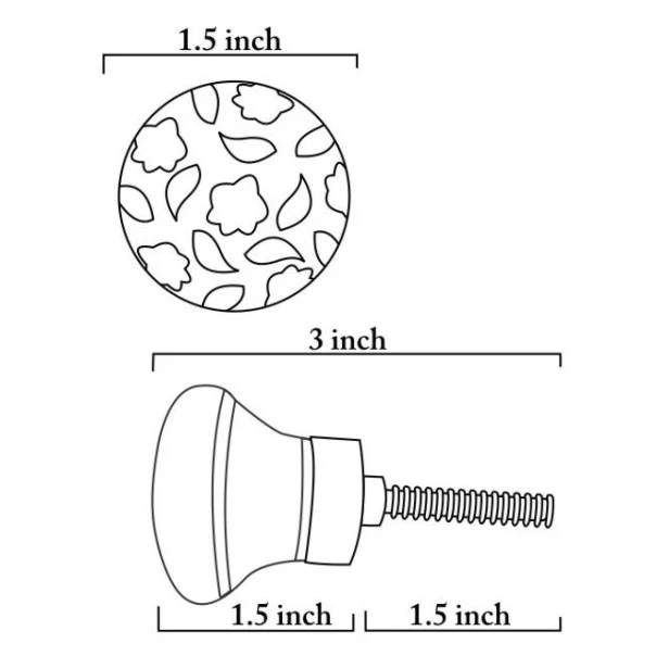 Handmade Yellow Flowers On White Ceramic Blue Pottery Door Knob - Image 5