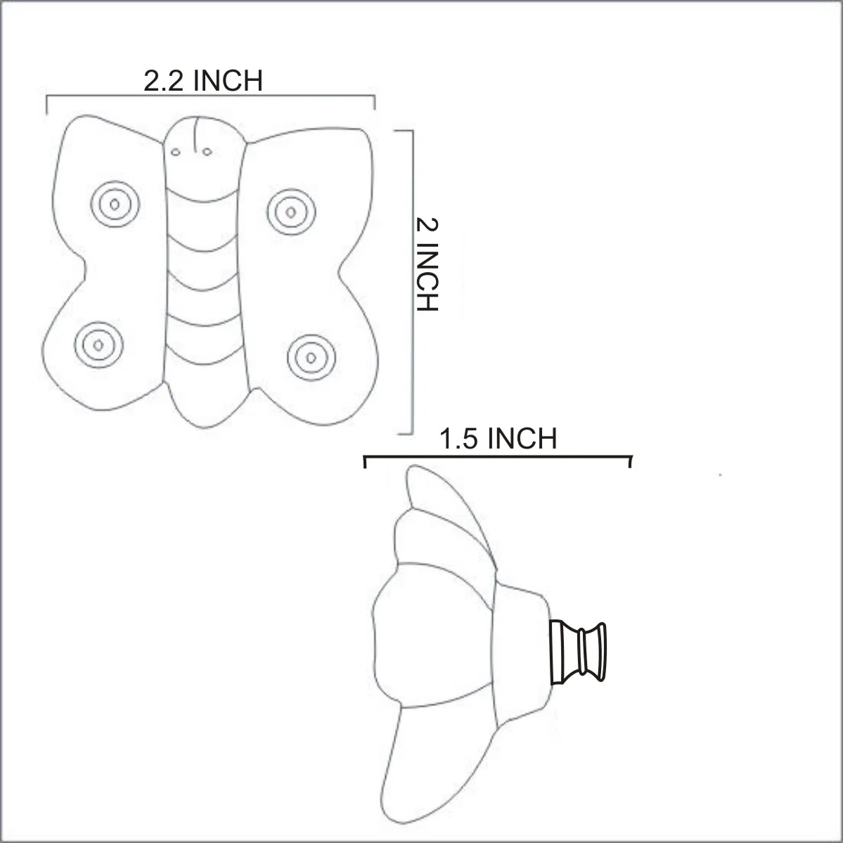 Kids Children Butterfly Cabinet Knob - Image 3