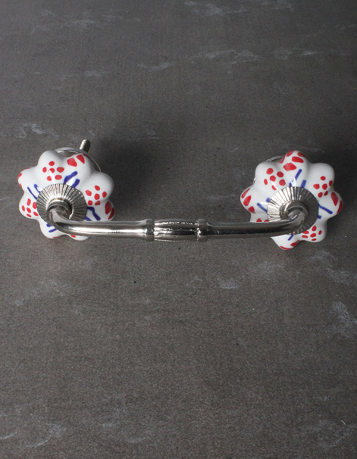 Multicolor White Base Handpainted Ceramic Drawer Cabinet Pull - Image 3