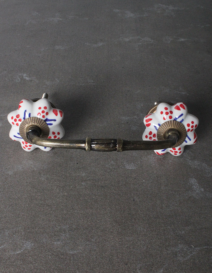 Multicolor White Base Handpainted Ceramic Drawer Cabinet Pull - Image 6