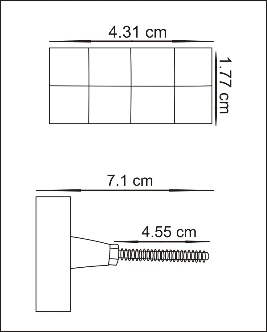 Rectangle Shaped Cast Iron Metallic Knob - Image 3