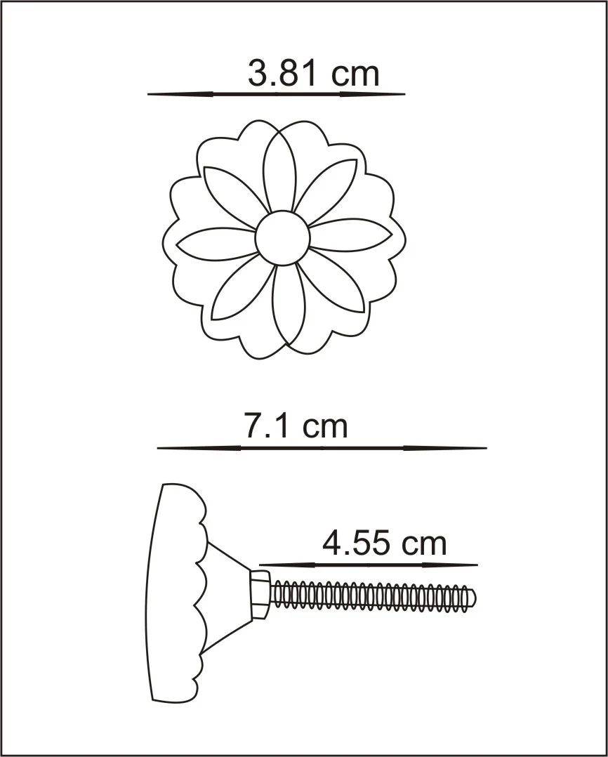 Round Shaped with Flower Design Cast Iron Metallic Knob - Image 3