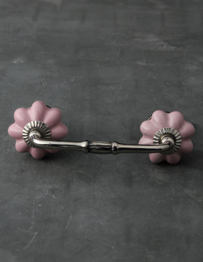 Solid Pink Flower Shape Ceramic Cabinet Pull - Image 5