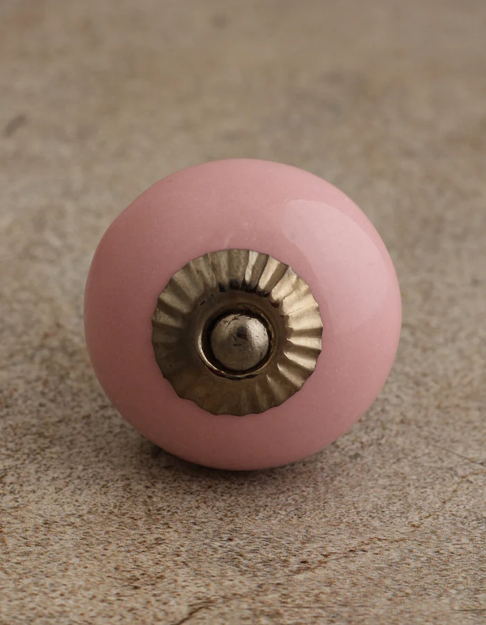 Solid Pink Handmade Ceramic Kitchen Cabinet Knob - Image 4
