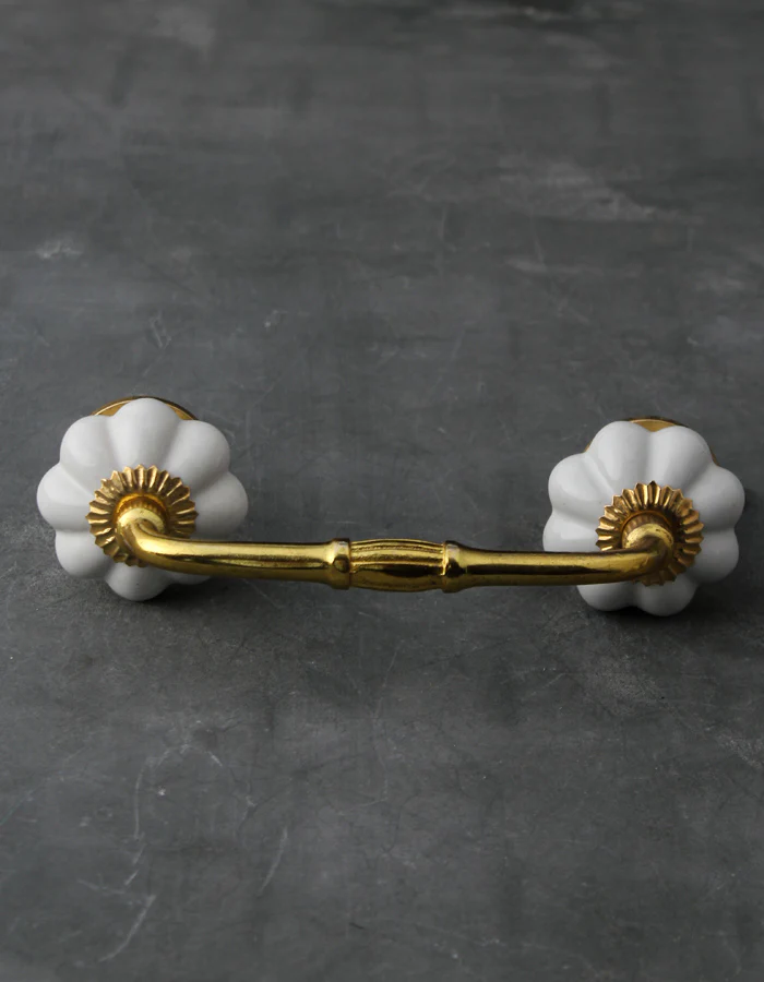 Solid White Flower Shaped Dresser Cabinet Pull - Image 4