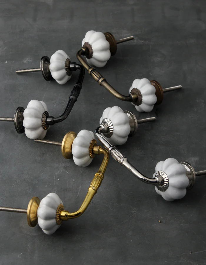 Solid White Flower Shaped Dresser Cabinet Pull - Image 6