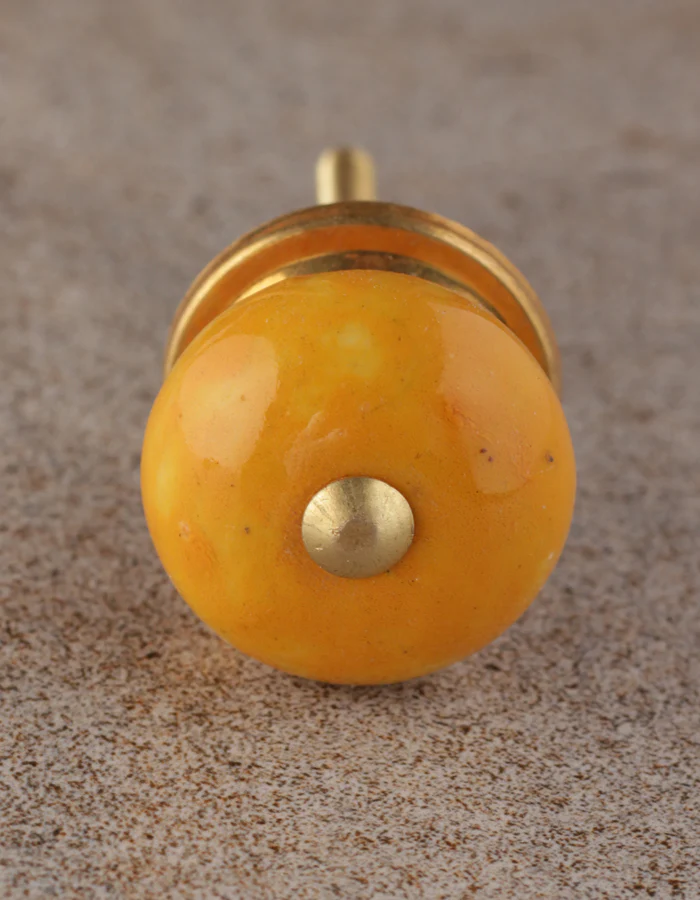 Solid Yellow Bead Knob - Image 5