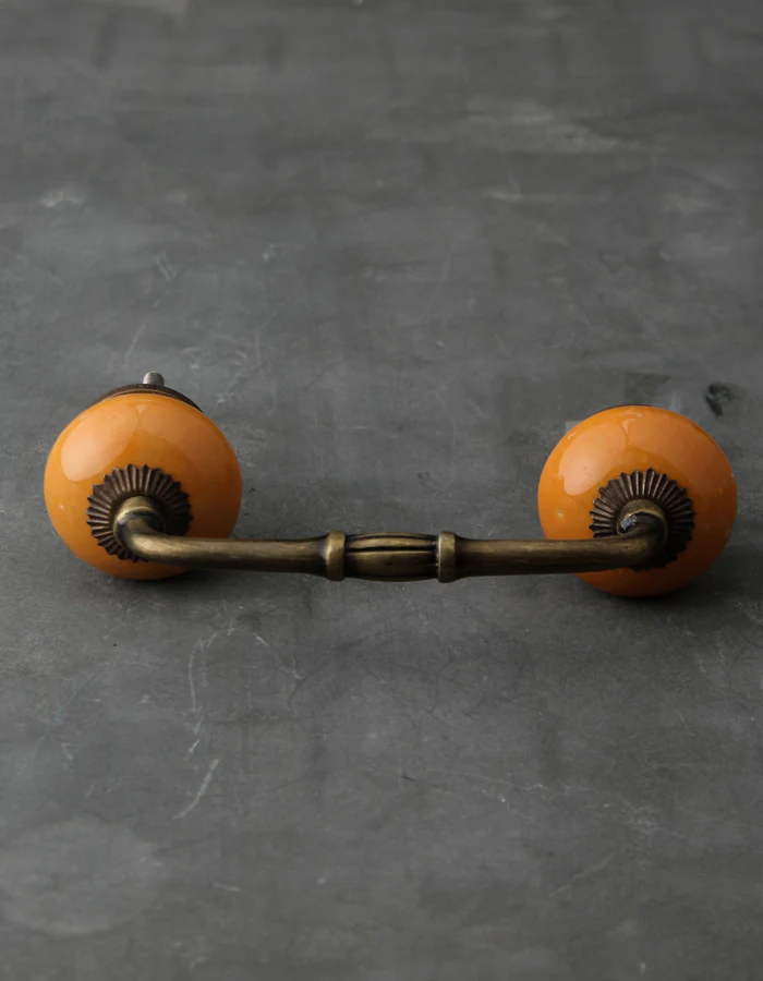 Solid Yellow Ceramic Bathroom Cabinet Pull - Image 3