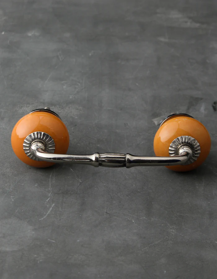 Solid Yellow Ceramic Bathroom Cabinet Pull - Image 4