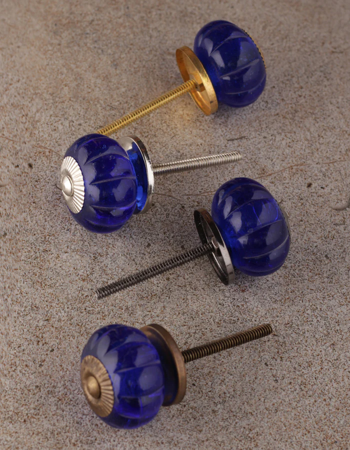 Stylish Blue Flower Shaped Ceramic Dresser Cabinet Knob - Image 5