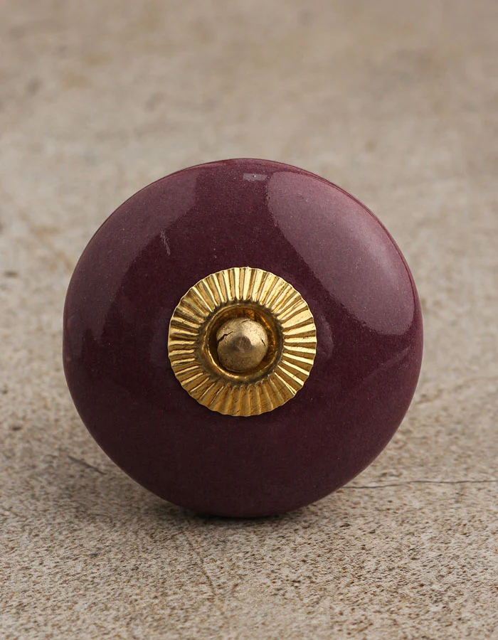 Stylish Maroon Ceramic Kitchen Cabinet Knob - Image 3