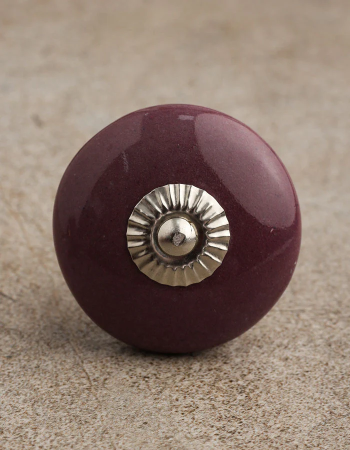 Stylish Maroon Ceramic Kitchen Cabinet Knob - Image 4