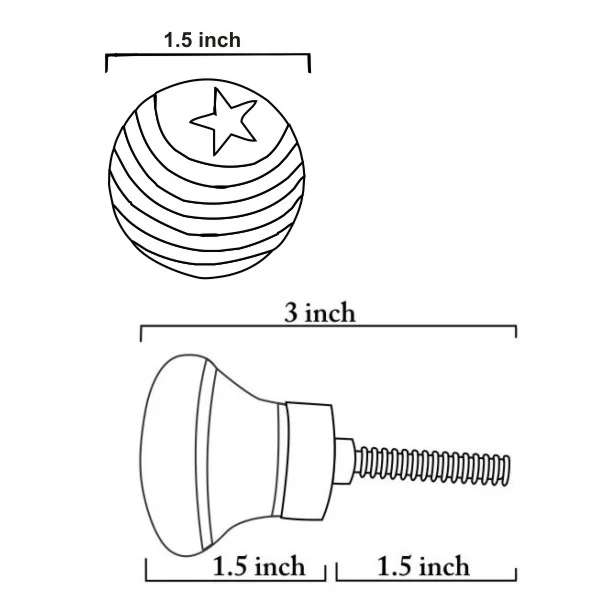 Stylish Multicolor Rainbow With Yellow Star Ceramic Blue Pottery Knob - Image 5