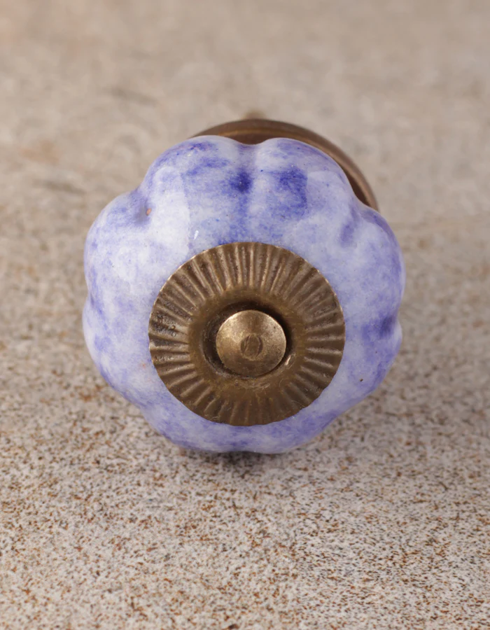Stylish Puple Melon Shaped Ceramic Wardrobe Cabinet Knob - Image 4