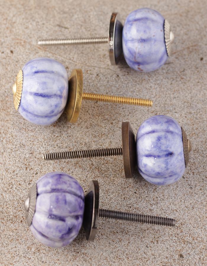 Stylish Puple Melon Shaped Ceramic Wardrobe Cabinet Knob - Image 5