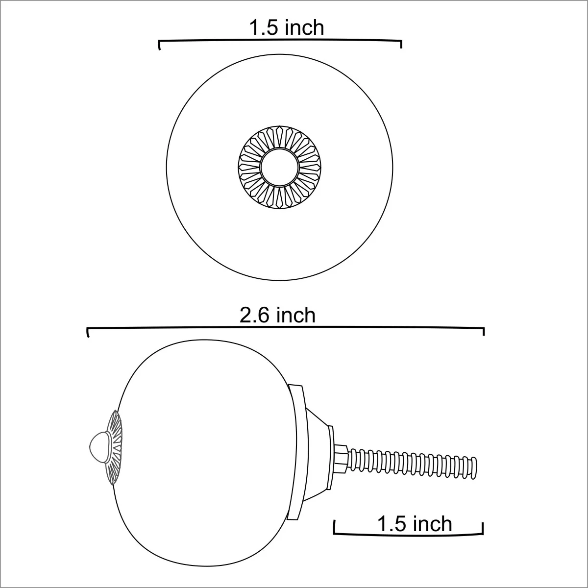 Stylish White Cabinet knob with Blue Leaves - Image 6