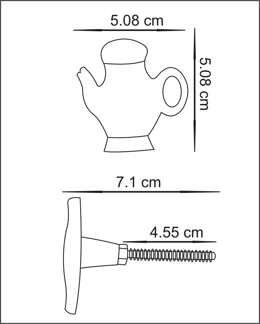 Teapot Shaped Cast Iron Metallic Knob - Image 3