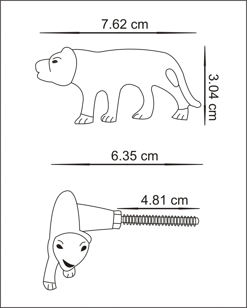 Tiger Shaped Cast Iron Metallic Knob - Image 3