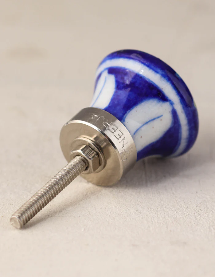 Turquoise And Blue Ceramic Blue Pottery Dresser Cabinet Knob - Image 3
