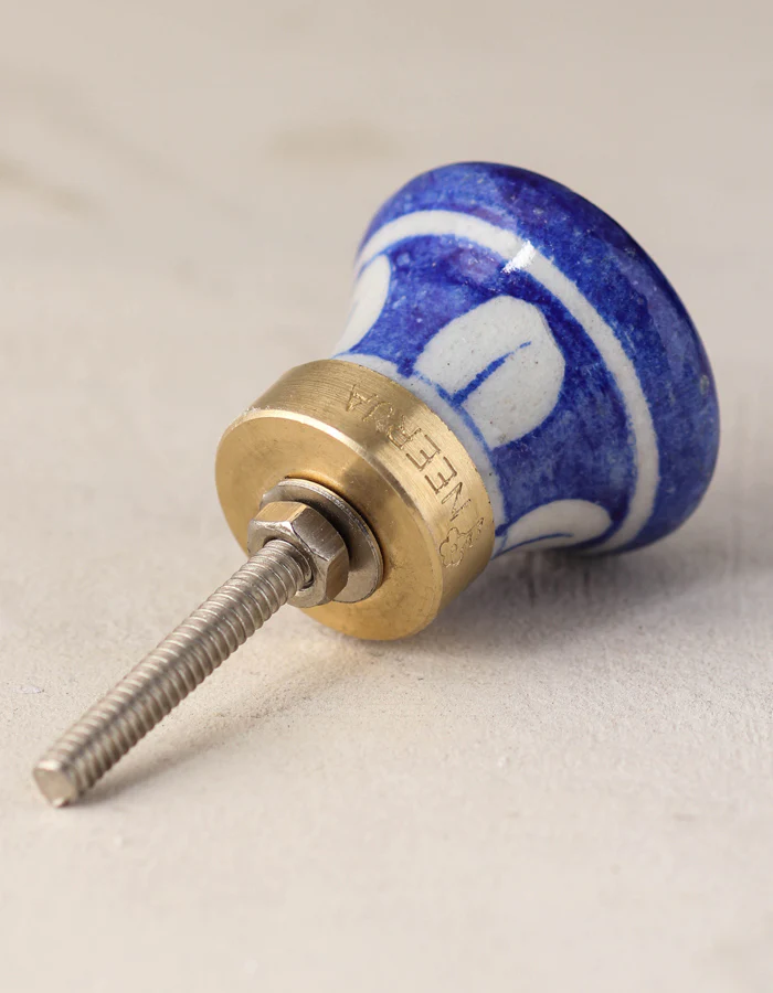 Turquoise And Blue Ceramic Blue Pottery Dresser Cabinet Knob - Image 4