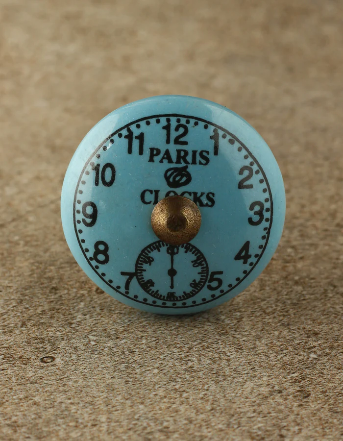 Turquoise Clock Ceramic Knob - Image 5