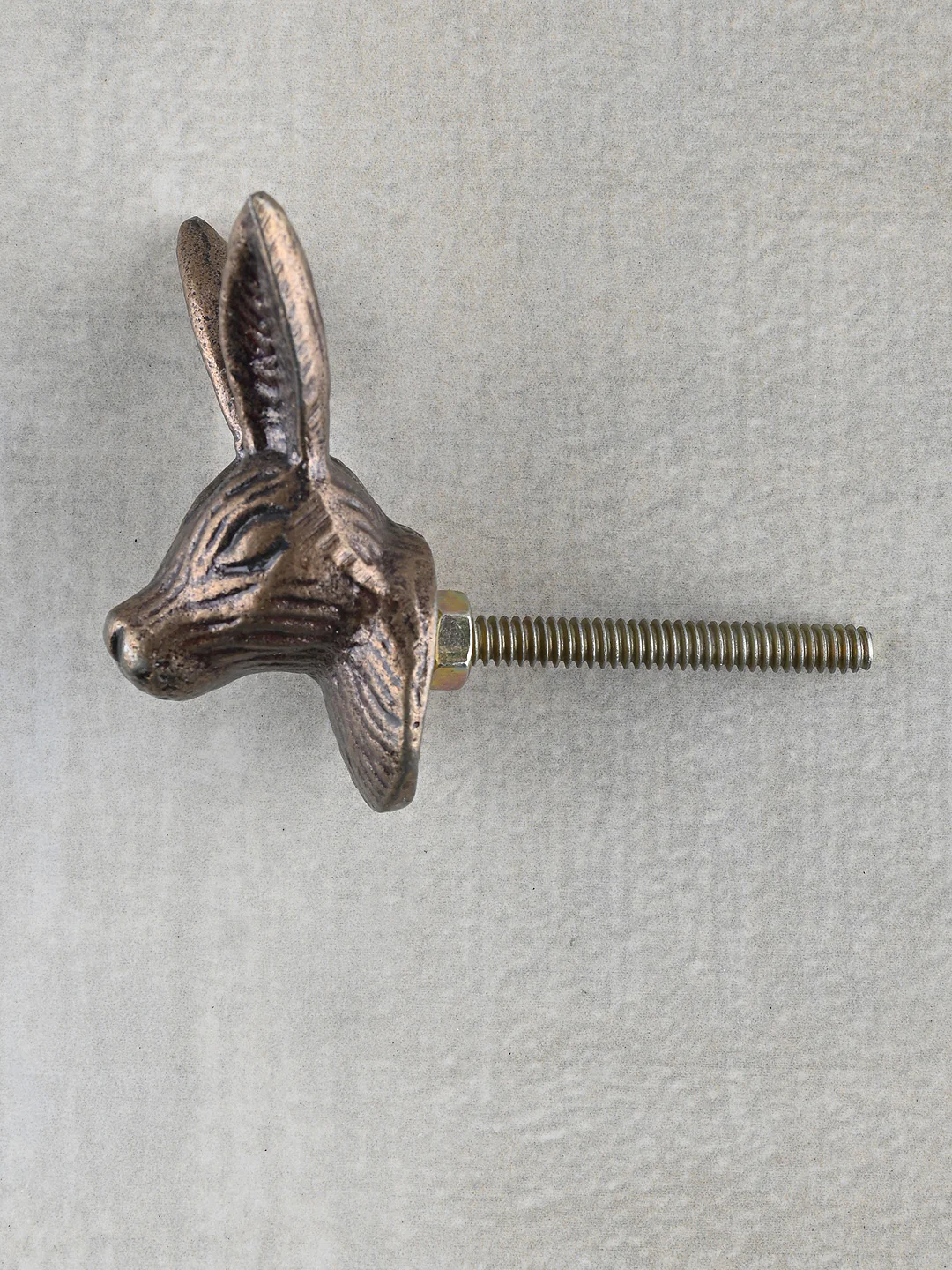 Unique Metallic Antique Brass Deer Head Knob - Image 3