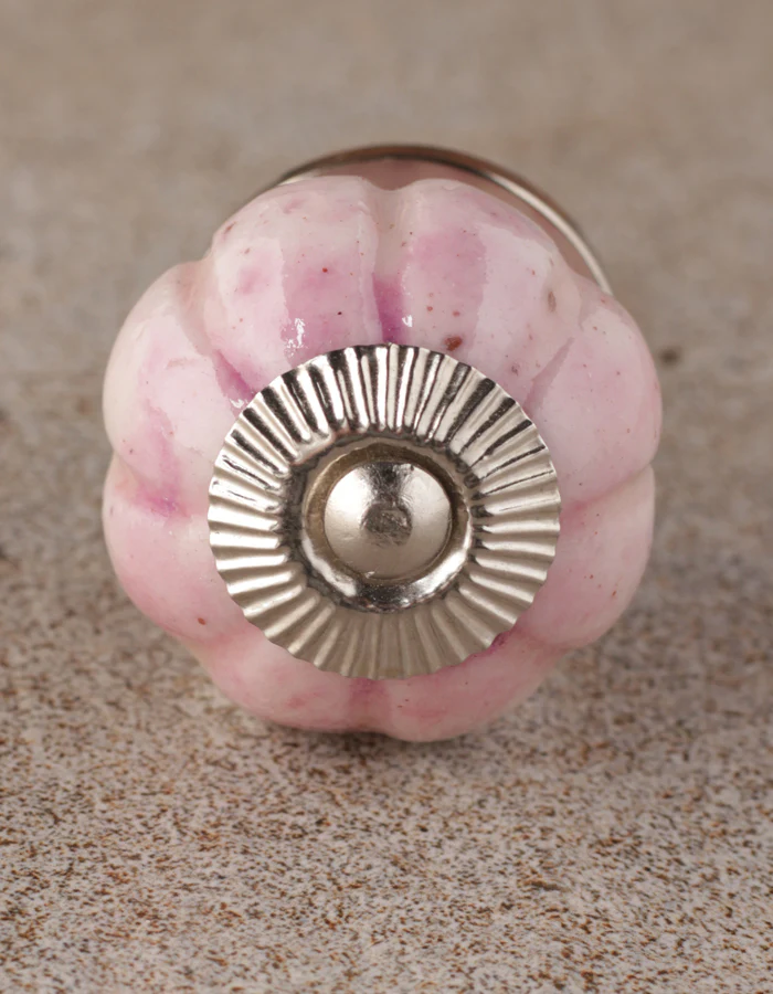 Unique Rustic Pink Ceramic Wardrobe Cabinet Melon Knob - Image 4