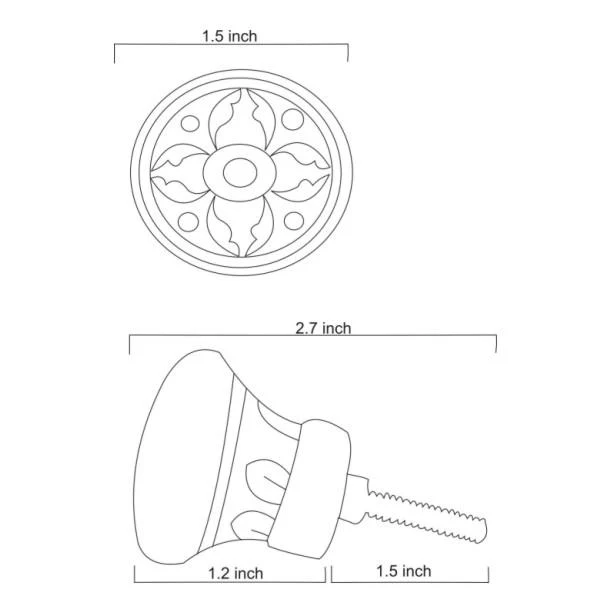 Well Designed Handmade White And Blue Ceramic Drawer Knob - Image 5