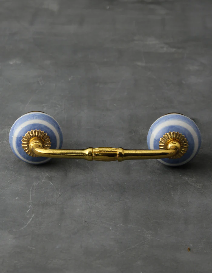 White And Light Purple Spiral Hand Painted Drawer Cabinet Pull - Image 4