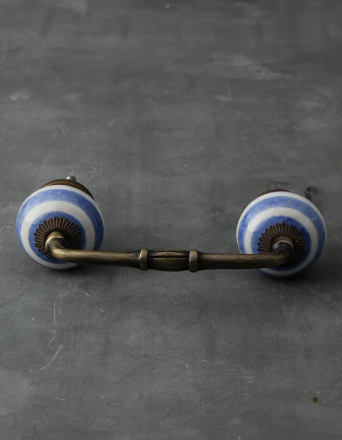 White And Light Purple Spiral Hand Painted Drawer Cabinet Pull - Image 5