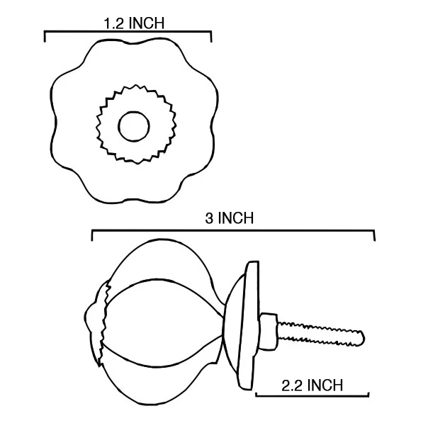 White Ceramic Drawer Knob With Maroon Leaves - Image 6