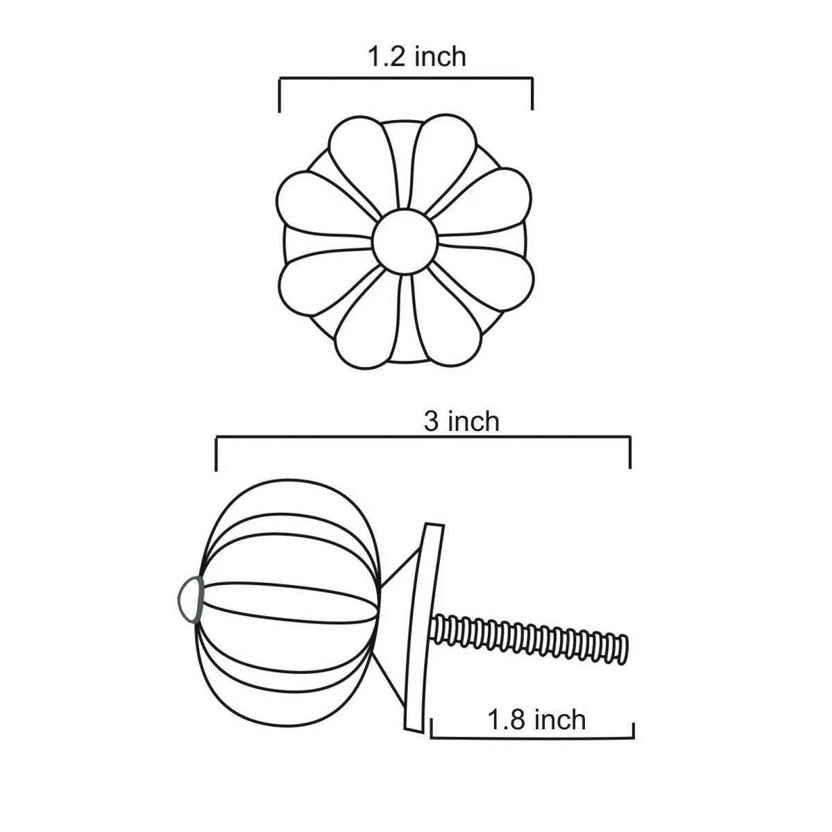 White Ceramic Melon Shaped Bathroom Knob With Green Design - Image 6