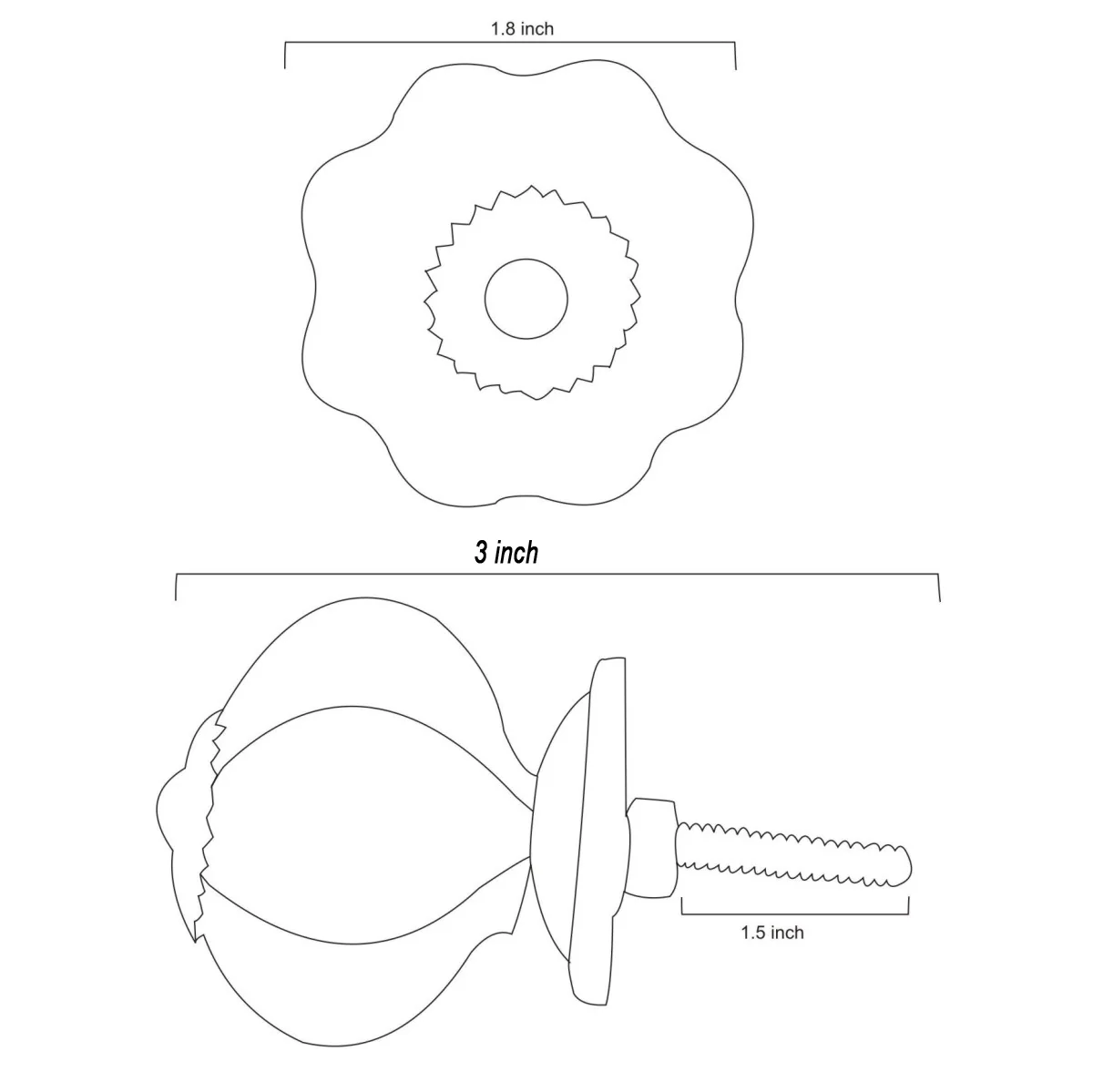 White Floral Ceramic Cabinet Knobs With Blue Design - Image 5