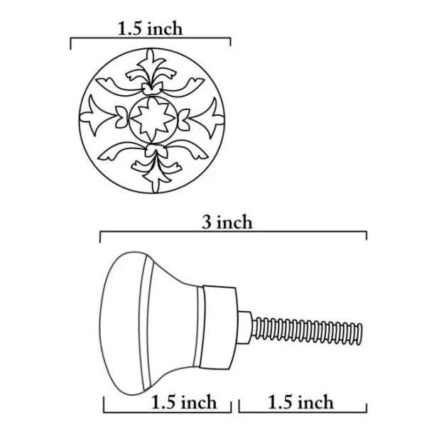 Yellow Handmade Dresser Cabinet Knob With White And Brown Design - Image 5