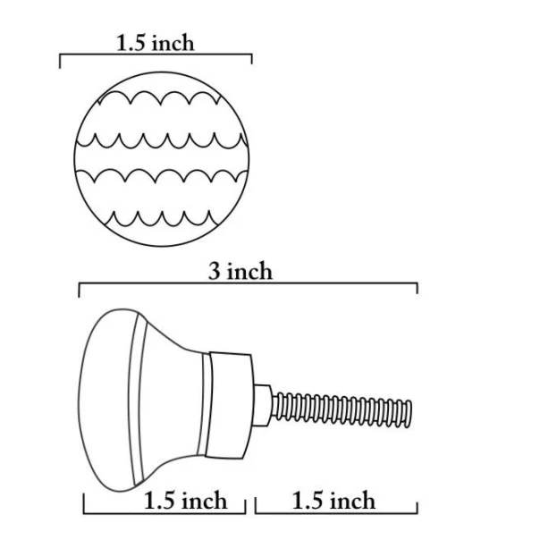 Zigzag White And Blue Ceramic Blue Pottery Drawer Knob - Image 5