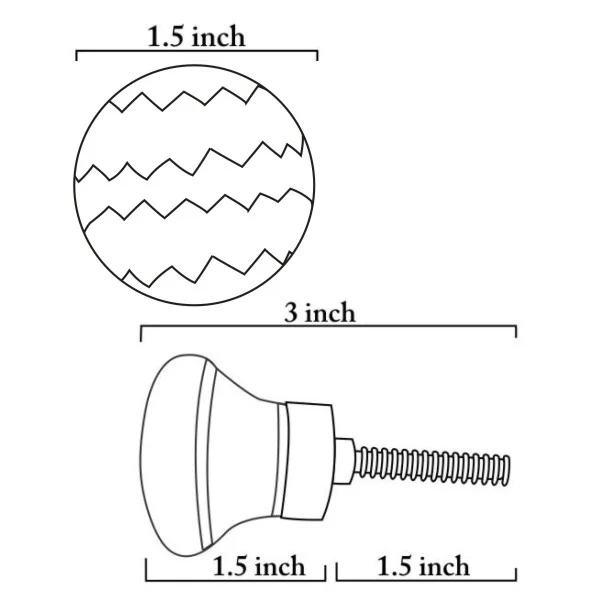 Zigzag White And Turquoise Ceramic Blue Pottery Drawer Knob - Image 5